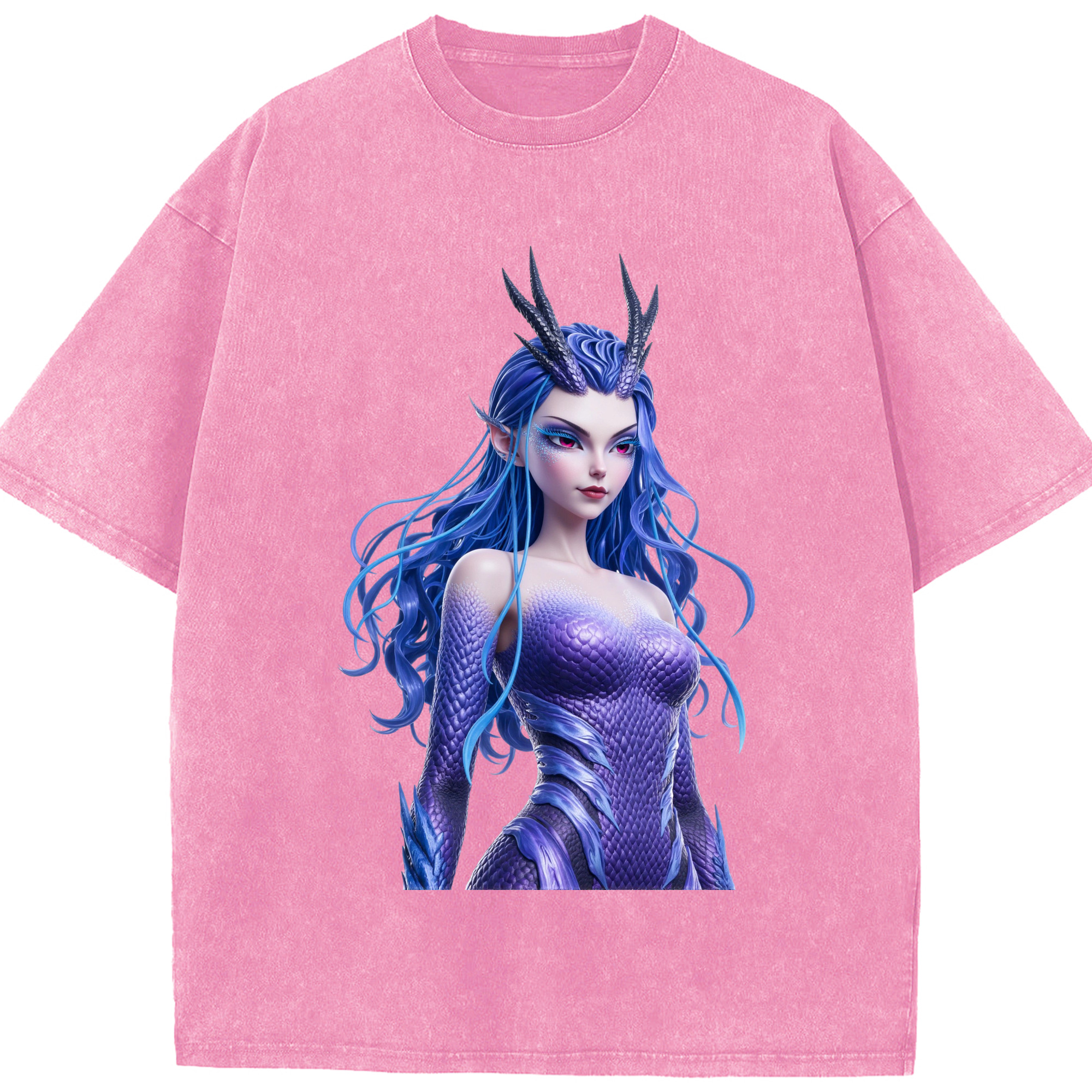 （画像用） Ne Zha 2 ナタ 魔童の大暴れ 綿100% ヴィンテージ風 半袖Tシャツ（フロントプリント）